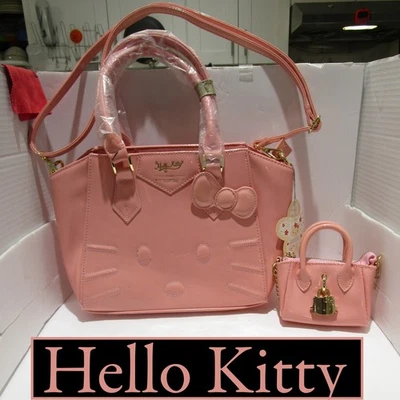 Hello Kitty x Samantha Vega Gloss Pink Patent Leather Tote Bag + Mini Bag Charm - Image 1 of 4