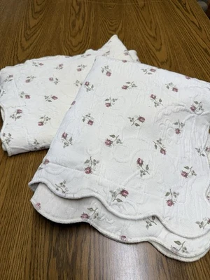 Colchas S Domingos Matelasse Juego de Falsas Estándar 2 Piezas ~ Marfil Rosa Algodón Shabby Foto 1 de 4