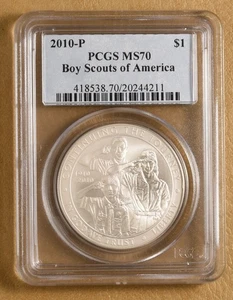 2010 P Boy Scouts of America Commemorative Silver Dollar PCGS MS70 - Picture 1 of 2