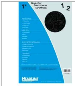 HEADLINE 31131 PRESSA SU STICK SU VINILE SOLO NUMERI NERO 1" - Foto 1 di 1