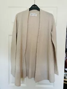 Fat Face Oaty Cream 100% Cashmere Open Longline Cardigan Sz M 12 Mint - Picture 1 of 4