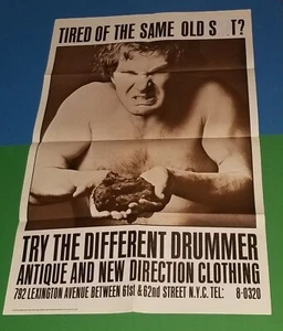 Vintage 1968 THE DIFFERENT DRUMMER NYC CLOTHING STORE POSTER MÜDE VOM GLEICHEN ALTEN SH*T - Bild 1 von 16
