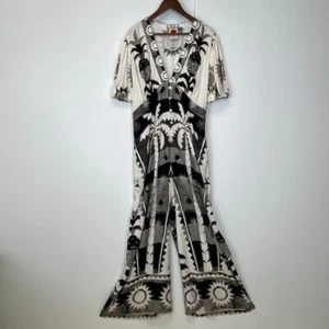 Farm Rio Jumpsuit Women Extra Large Petite Palm Pineapple Sun Anthropologie Core - Picture 1 of 18