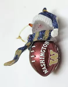 NEW University of Washington Ornament UW SNOWMAN FOOTBALL Christmas All-Occasion - Picture 1 of 4