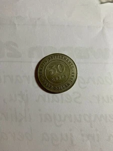 1920 straits SETTLEMENTS KING GEORGE V 50 CENTS COIN   coin  - Picture 1 of 2