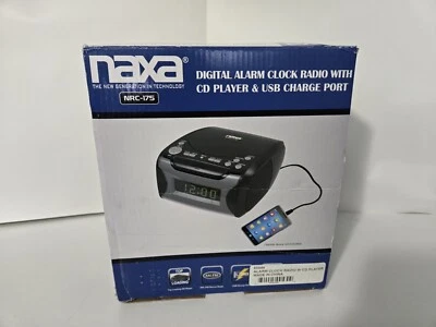 Naxa Digital Alarm Clock with Digital Tuning AM-FM Radio and CD Player OB  - Image 1 of 4