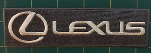 Lexus patch 5.5" x 1.5" gray with beige lettering iron-on heat seal or sew on - Picture 1 of 4