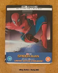 SPIDER-MAN HOMECOMING - UK EXCLUSIVE 4K + BLU RAY LENTICULAR STEELBOOK - NEW - Picture 1 of 7