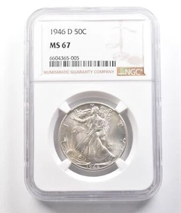 1946-D Walking Liberty Half Dollar MS67 NGC *0796 - Picture 1 of 3