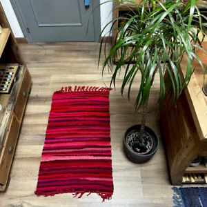 Large Rag Rug - 150x90cm - premium quality - Shocking Pink-n-Red - Picture 1 of 2