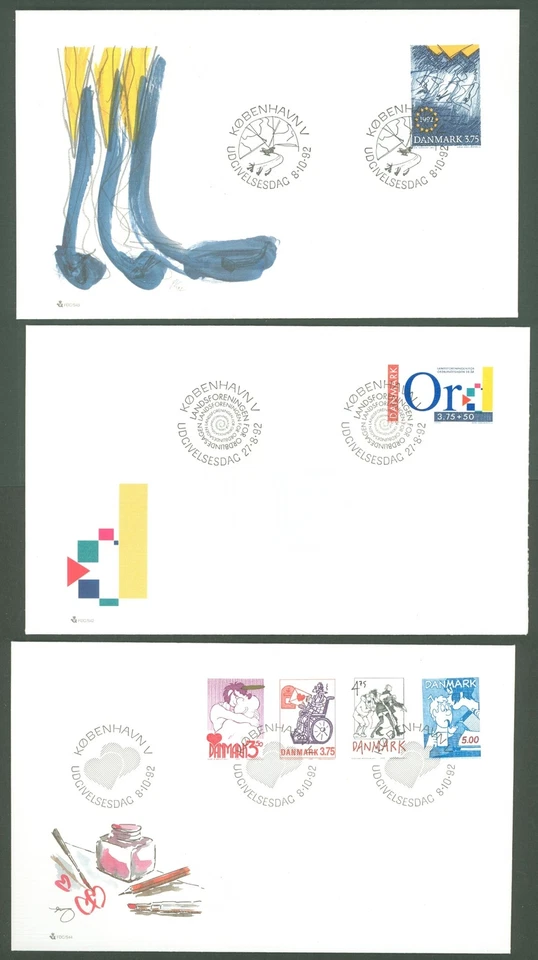 Denmark U35 3 FDC 1992 - Comic - Image 1 of 1