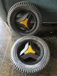 PAIR Permobil FLAT-FREE Drive Wheels Tires 3.00-8 Power Chairs F3 F5 M3 M5 #5690 - Picture 1 of 3