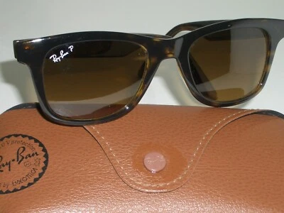 50[]20 RAY BAN RB4640 POLARIZED BROWN GRADIENT CRYSTAL TORT WAYFARER SUNGLASSES - Image 1 of 4