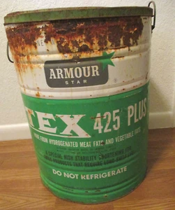 Vintage~ARMOUR STAR~Tex 425 Plus~Shortening Can with/Lid~Large Can 20.0" x 16.0" - Picture 1 of 17