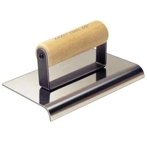 10" x 6" 1/2"R Stainless Steel Highway Edger with Wood Handle - Picture 1 of 1