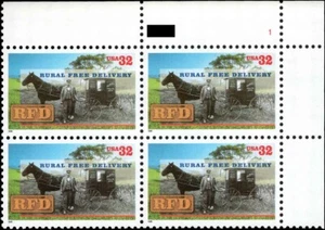 US #3090 MNH Plate Block 1996 Rural Free Delivery RFD Horse Wagon [UR 22241] - Picture 1 of 1