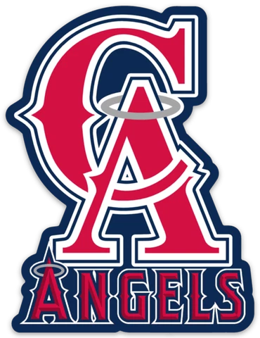 LA Angels of California Logo Type w/ Halo & name MLB Baseball Die-Cut MAGNET Cover