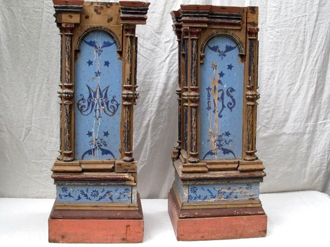 Antique late 18th c. French Architectural Painted Pedestals Cover