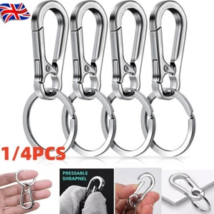 1/4PCS Metal Keychain Carabiner Clip Keyring Key Ring Chain Clips Hook Carabiner - Picture 1 of 18