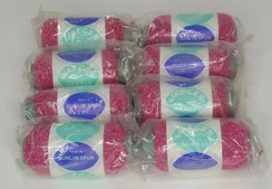 Lot of 8  Jaeger Irish 50% Linen 50% Acrylic Orlon Yarn 1 oz Skeins Shock Pink - Picture 1 of 6