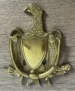 Vintage Solid Brass American Eagle Door Knocker 6"x5" - Picture 1 of 2