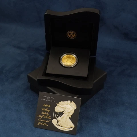 2016-W US Mint Walking Liberty Half Dollar Gold UNC Centennial - Free Ship US Cover