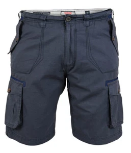 D555 Duke Mens Navy Cotton Cargo Shorts 30" 32" 34" 36" 38" 40" (200905-R) - Picture 1 of 4