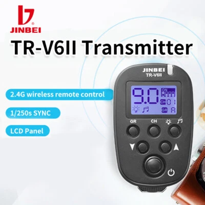 JINBEI TR-V6II Speedlite LCD Flash Trigger 2.4G Wireless Transmitter Universal - Image 1 of 4