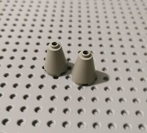LEGO Kegel Turmspietze alt hellgrau 2 Stück gray Cone 3942c A024