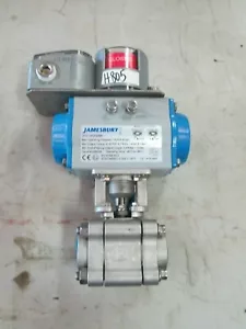 Válvula de bola Jamesbury S/S con actuador neumático y posicionador de eclipse 1" FNPT (Nueva) - Imagen 1 de 4