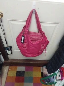 Nwt FrancescoBiasia Hobo Handbag Large Zippers Hot Pink - Picture 1 of 4