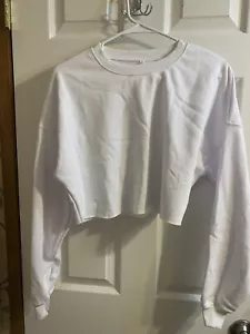 Crop Top Sweatshirt Women's Sm Ladies Long Sleeve Shirt Cropped - Picture 1 of 10