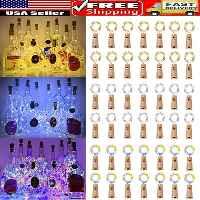 Mini cadena de luces LED de hadas a pilas para botellas de vino para Navidad  Foto 1 de 4