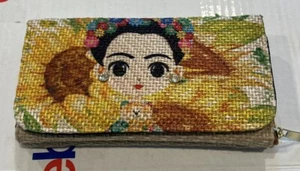 Frida Kahlo Trifold Handmade Wallet 8x4 - Picture 1 of 6