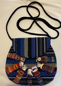Worry Dolls Small Purse:Made in Guatemala with 7 Dolls Attached, Legendary - Picture 1 of 5