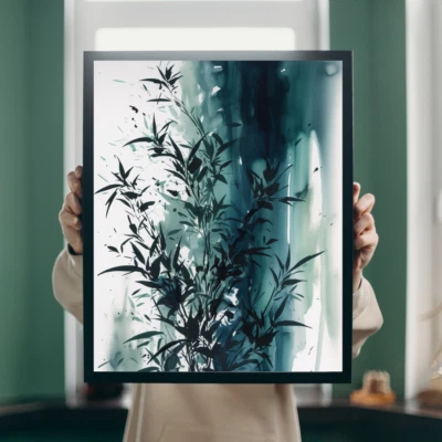 Natur Bambus Bild für Badezimmer Deko, Spa  und WC - Meditations und Yoga Bild - Bild 1 von 4