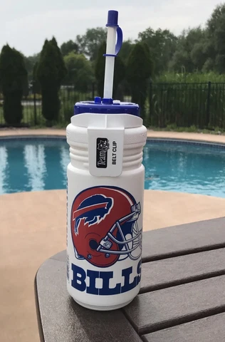 Vintage Buffalo Bills Rare Plastic Insulated Water Bottle Sippy Countryside Prd Cover