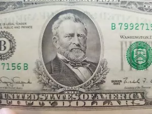 $50 Wet Ink Transfer/Ink Bleed, & Offset Print Error Note, Nice AU Bill - Picture 1 of 10