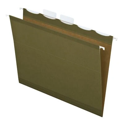 Ready-Tab Reinforced Hanging File Folders Letter Size Standard Green 5 Tab 20... - Image 1 of 4
