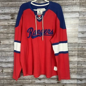 CCM NY Rangers Hockey NHL Patch Lace up Cotton Embroidery Jersey Sweater XL OK’d - Bild 1 von 13