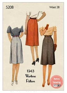 Falda Easy Wartime 1940 patrón de costura - reproducción - Imagen 1 de 2