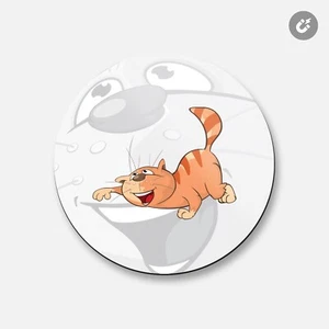 Funny Cat Animal Animal | 4'' X 4'' Round Decorative Magnet - Picture 1 of 2