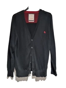 Men's Debenhams Black Thin Knit Cardigan, V Neck, Size L (Chest 42''-45'') VGC - Picture 1 of 15