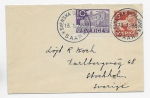 1935 Swedish Fieldpost Svenska Bataljonen Saar regione Svezia Feldpost - Foto 1 di 2