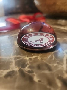 Alabama Crimson Tide Football Clear Glass Domed Paperweight Glass - Picture 1 of 3