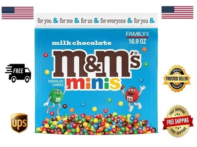 M&M'S MINIS variedade de doces de chocolate ao leite, tamanho familiar, saco selável de 16,9 oz - Imagem 1 de 4
