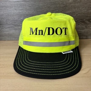 MnDOT Hat Cap Snap Back Yellow Black Reflective Trucker Mesh VIS-MAT Mens USA - Picture 1 of 10