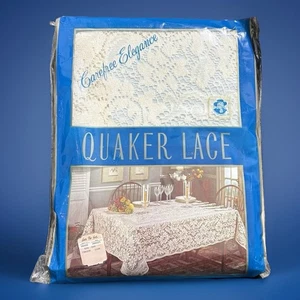 Quaker Lace Carefree Elegance Oblong Tablecloth – Ivory – 70" x 90" (M) - Picture 1 of 3