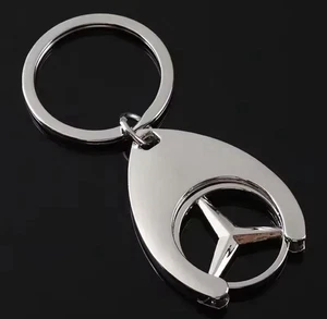 Mercedes-Benz Corona Portachiavi con Chip per Carello - Argento - Foto 1 di 1