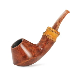 Pipa Briar pipa in radica a mano libera con CraZy Bamboo stile tabacco da fumo artigianale - Foto 1 di 7